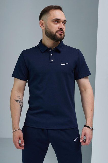 Мужская футболка Поло Nike синяя Тенниска Найк Intr-1590528213 фото