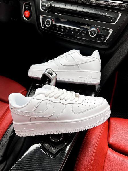 Мужские кроссовки Nike Air Force белые кеды Найк Аир Форс кожаные Скр-N084403-ТА фото