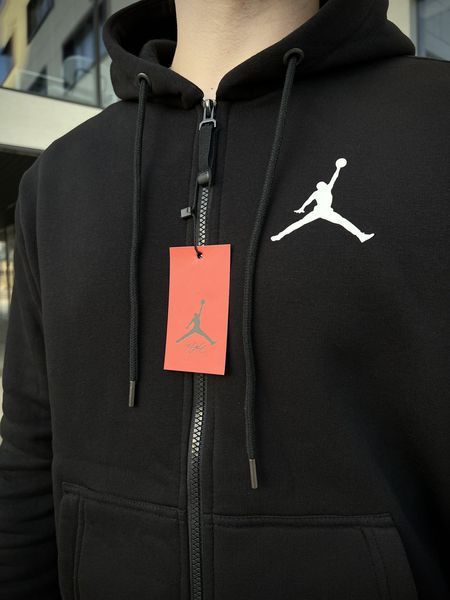 Мужской зимний спортивный костюм Jordan черный Комплект Джордан Толстовка Штаны Rap-RD270/RD027 фото