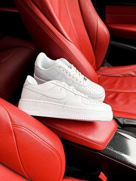 Мужские кроссовки Nike Air Force белые кеды Найк Аир Форс кожаные Скр-N084403-ТА фото