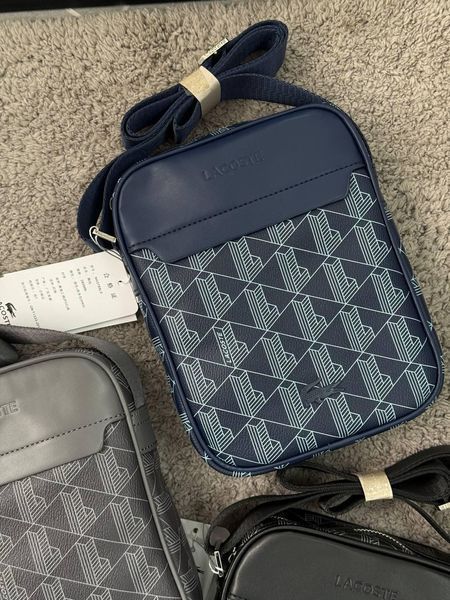 Сумка мужская Lacoste черная Барсетка через плечо Лакоста Cap-0007 фото