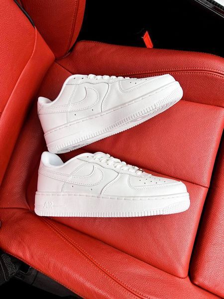 Мужские кроссовки Nike Air Force белые кеды Найк Аир Форс кожаные Скр-N084403-ТА фото