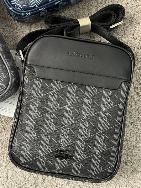 Сумка мужская Lacoste черная Барсетка через плечо Лакоста Cap-0007 фото
