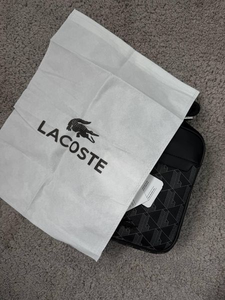 Сумка мужская Lacoste черная Барсетка через плечо Лакоста Cap-0007 фото