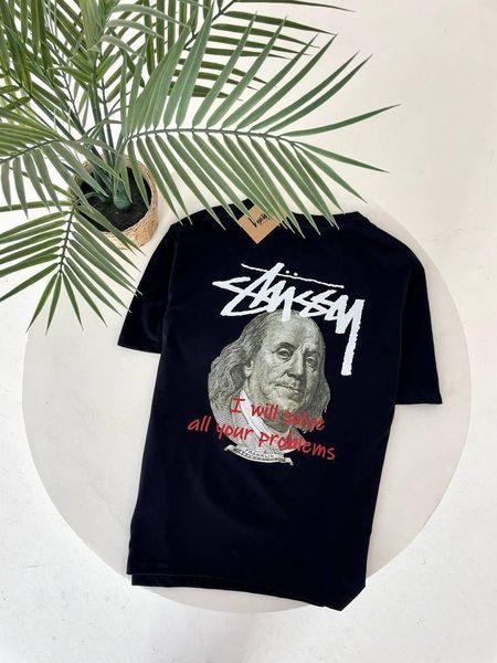 Мужская футболка Stussy белая хлопковая Тенниска Стусси Франклин Гла-81 фото