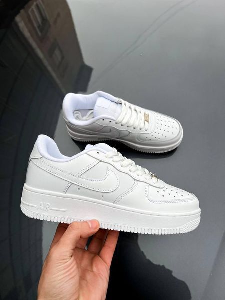 Мужские кроссовки Nike Air Force белые кеды Найк Аир Форс кожаные Скр-N084403-ТА фото