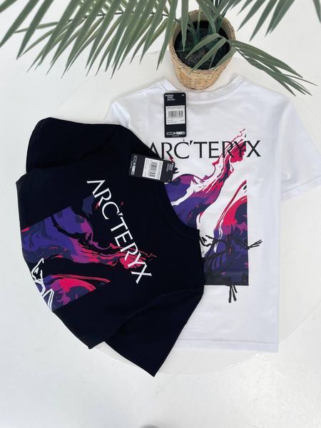 Чоловіча футболка Arcteryx чорна бавовняна Арктерікс Гла-189 фото