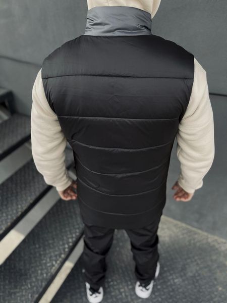 Мужская жилетка The North Face черная с серым без капюшона Безрукавка ТНФ стеганная из плащевки Intr-1620136210 фото
