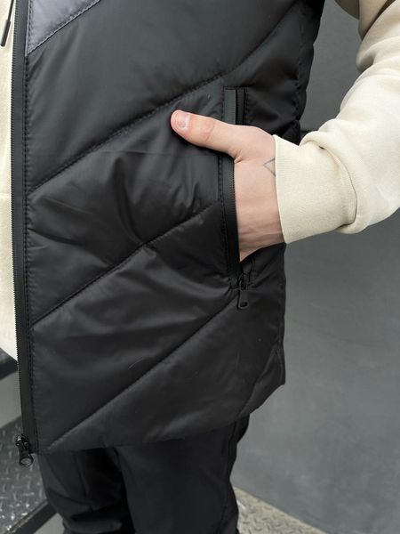 Мужская жилетка The North Face черная с серым без капюшона Безрукавка ТНФ стеганная из плащевки Intr-1620136210 фото