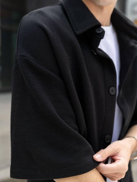 Чоловічий літній костюм сорочка та шорти&nbsp;чорний Mons-0183 фото