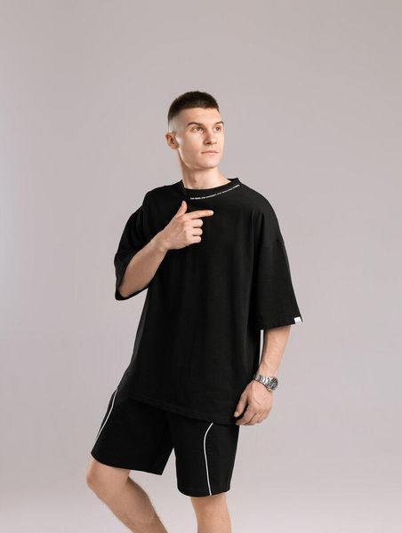 Чоловіча футболка оверсайз чорна Pob -Onyx - ч фото