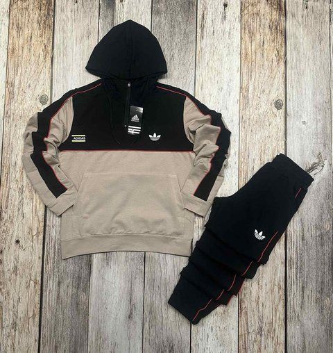 Мужской спортивный костюм Adidas бежевый Комплект Адидас Худи на змейке Штаны Seas-36 фото