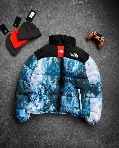 Мужская зимняя куртка The North Face 700 оверсайз фиолетовая Пуховик ТНФ Armo-TN3 фото