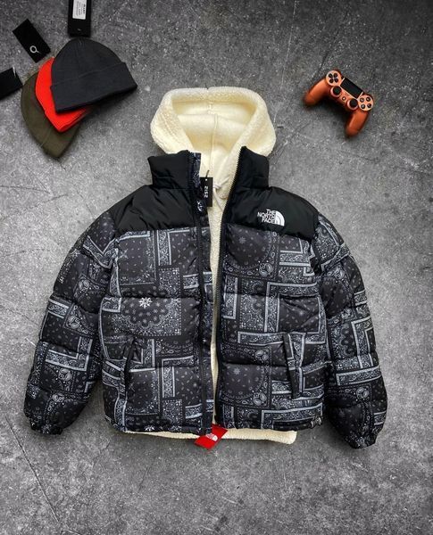 Мужская зимняя куртка The North Face 700 оверсайз фиолетовая Пуховик ТНФ Armo-TN3 фото