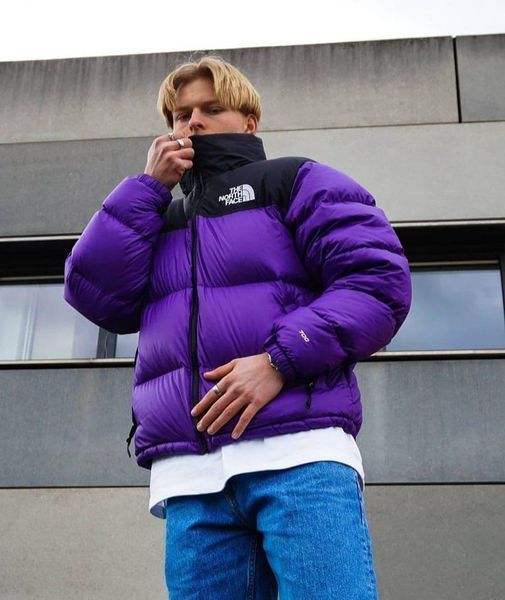 Мужская зимняя куртка The North Face 700 оверсайз фиолетовая Пуховик ТНФ Armo-TN3 фото