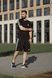 Мужской летний костюм Adidas Футболка Шорты черный Адидас Хар-871 (коп1) фото 2