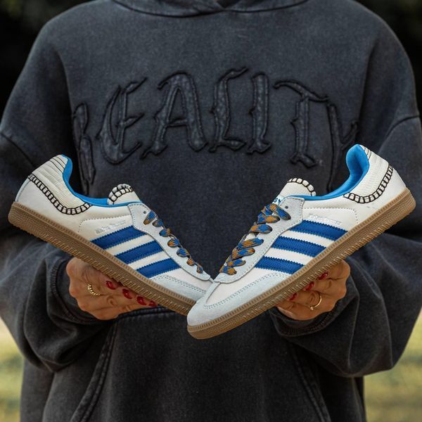 Чоловічі кросівки Adidas Wales Bonner x Samba Blue білі з блакитним Адідас Самба Inter-1795 фото