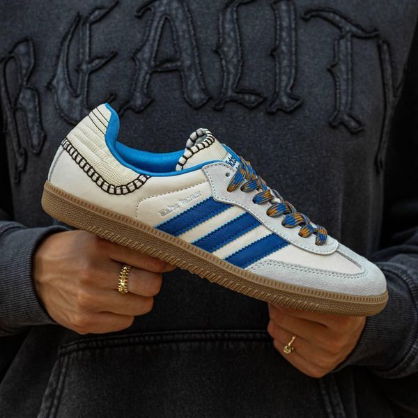 Чоловічі кросівки Adidas Wales Bonner x Samba Blue білі з блакитним Адідас Самба Inter-1795 фото