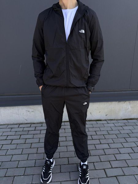Чоловічий спортивний костюм The North Face з плащівки чорний Комплект ТНФ з капюшоном Pav-43 фото