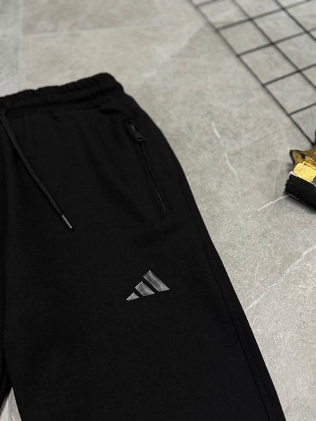 Чоловічі спортивні штани Adidas чорні Брюки Адідас на гумці Моло-52NE фото
