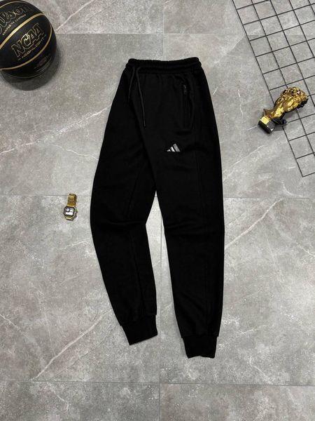 Чоловічі спортивні штани Adidas чорні Брюки Адідас на гумці Моло-52NE фото
