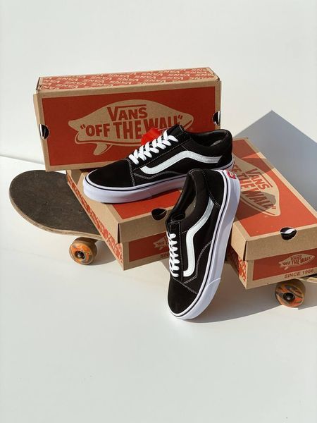 Женские кеды Vans Old Skool Classic черно-белые кроссовки Ванс Олд Скул Arm-VN001 (коп2) фото