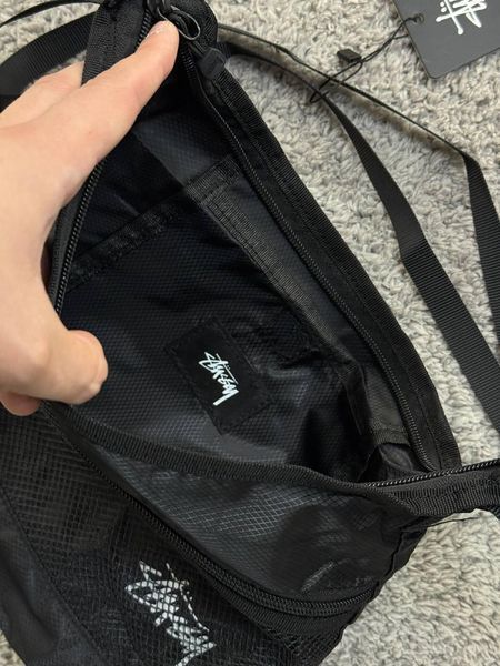 Мессенджер Stussy текстильный с сеткой черный Сумка через плечо Стуси Cap-0156 фото