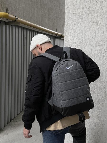 Чоловічий рюкзак Nike Air сірий Портфель Найк зі шкіряним дном Intr-1587660861 фото