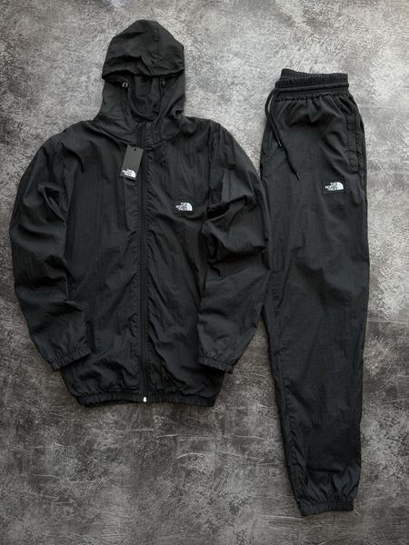 Чоловічий спортивний костюм The North Face з плащівки чорний Комплект ТНФ з капюшоном Pav-43 фото