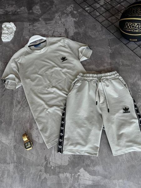 Мужской летний костюм Adidas серый Моло-44-054 фото