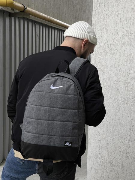Чоловічий рюкзак Nike Air сірий Портфель Найк зі шкіряним дном Intr-1587660861 фото