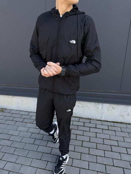 Чоловічий спортивний костюм The North Face з плащівки чорний Комплект ТНФ з капюшоном Pav-43 фото