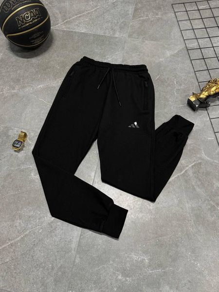 Чоловічі спортивні штани Adidas чорні Брюки Адідас на гумці Моло-52NE фото
