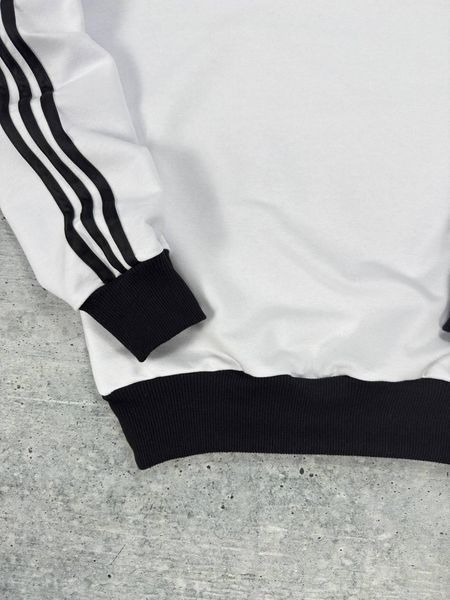 Чоловічий світшот Adidas з лампасами білий Кофта Адідас без капюшона Хар-590 фото