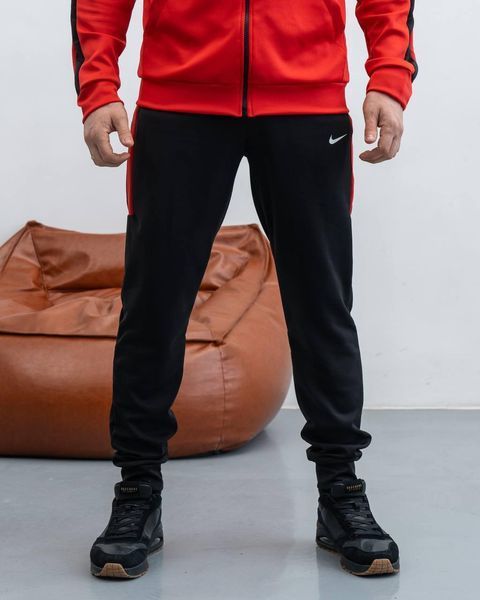 Мужской спортивный костюм Nike с лампасами красный Комплект Найк Кофта на змейке Штаны из дайвинга Sta-273 фото