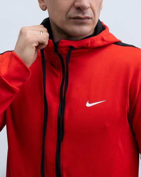 Мужской спортивный костюм Nike с лампасами красный Комплект Найк Кофта на змейке Штаны из дайвинга Sta-273 фото