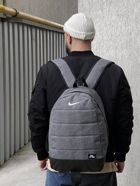 Мужской рюкзак Nike Air серый Портфель Найк с кожаным дном Intr-1587660861 фото