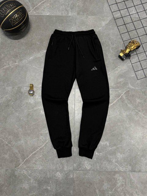 Чоловічі спортивні штани Adidas чорні Брюки Адідас на гумці Моло-52NE фото