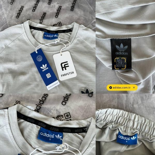 Мужской летний костюм Adidas серый Моло-44-054 фото