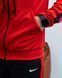 Мужской спортивный костюм Nike с лампасами красный Комплект Найк Кофта на змейке Штаны из дайвинга Sta-273 фото 3