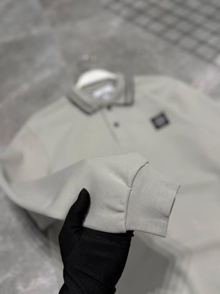 Мужской свитер Stone Island с воротником серый Кофта Стон Айленд без капюшона моло-NX51 фото