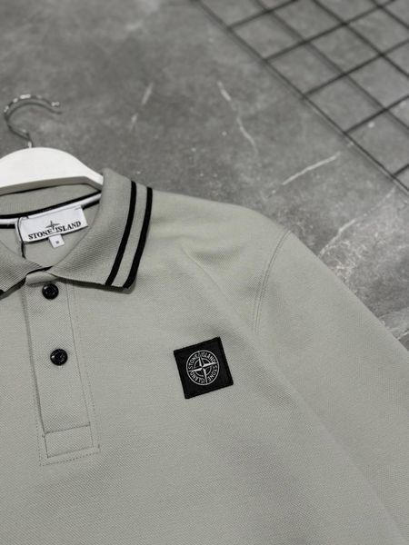 Мужской свитер Stone Island с воротником серый Кофта Стон Айленд без капюшона моло-NX51 фото