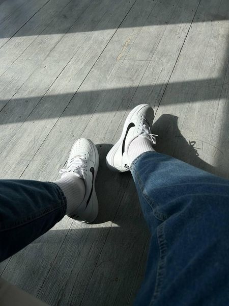 Мужские кроссовки Nike Air Force белые с черным кеды Найк Аир Форс кожаные Скр-FL020403-ТА фото
