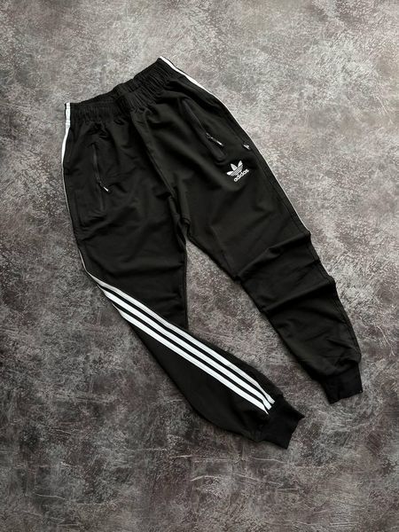 Чоловічі спортивні штани Adidas чорні Брюки Адідас з манжетами Мой-93/Хар фото