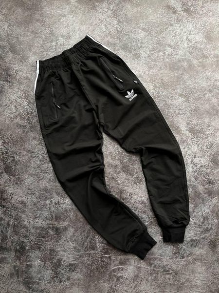 Чоловічі спортивні штани Adidas чорні Брюки Адідас з манжетами Мой-93/Хар фото