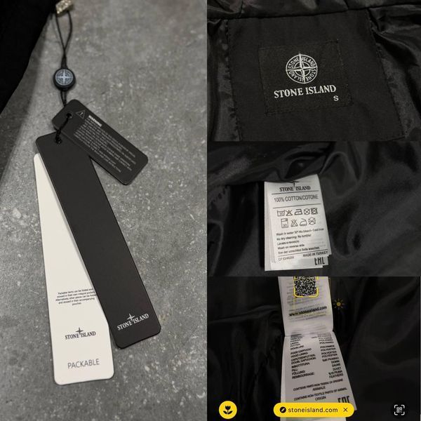 Чоловіча ветровка Stone Island з патчем чорна Куртка Стон Айленд з плащової тканини Моло-SN100 фото