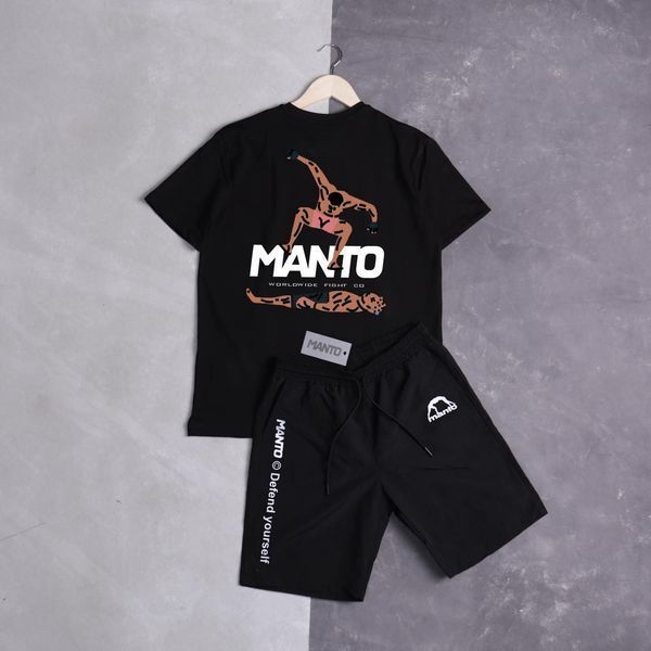 Мужской летний костюм Manto Stomp Футболка Шорты белый Комплект Манто Ads-292 фото