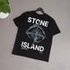 Чоловіча футболка Stone Island чорна з принтом бавовняна Теніска Стон Айленд Ads-371 фото 1