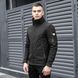 Чоловіча тактична куртка Soft Shell з капюшоном чорна Вітровка на флісі демісезонна Pobed-Motive-ч фото 5