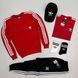 Чоловічий костюм Adidas 4в1 без капюшона білий Комплект Адідас Світшот Штани Футболка Кепка Хар-146 фото 6